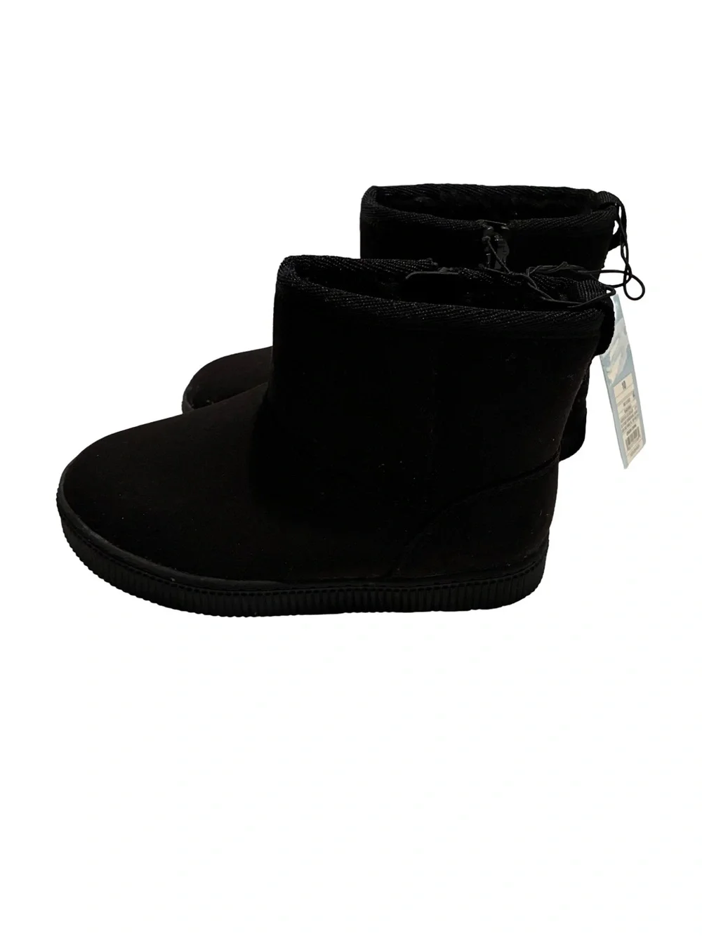 Cat & Jack Kids Black Faux Suede Booties with Zipper Size 10 NWT